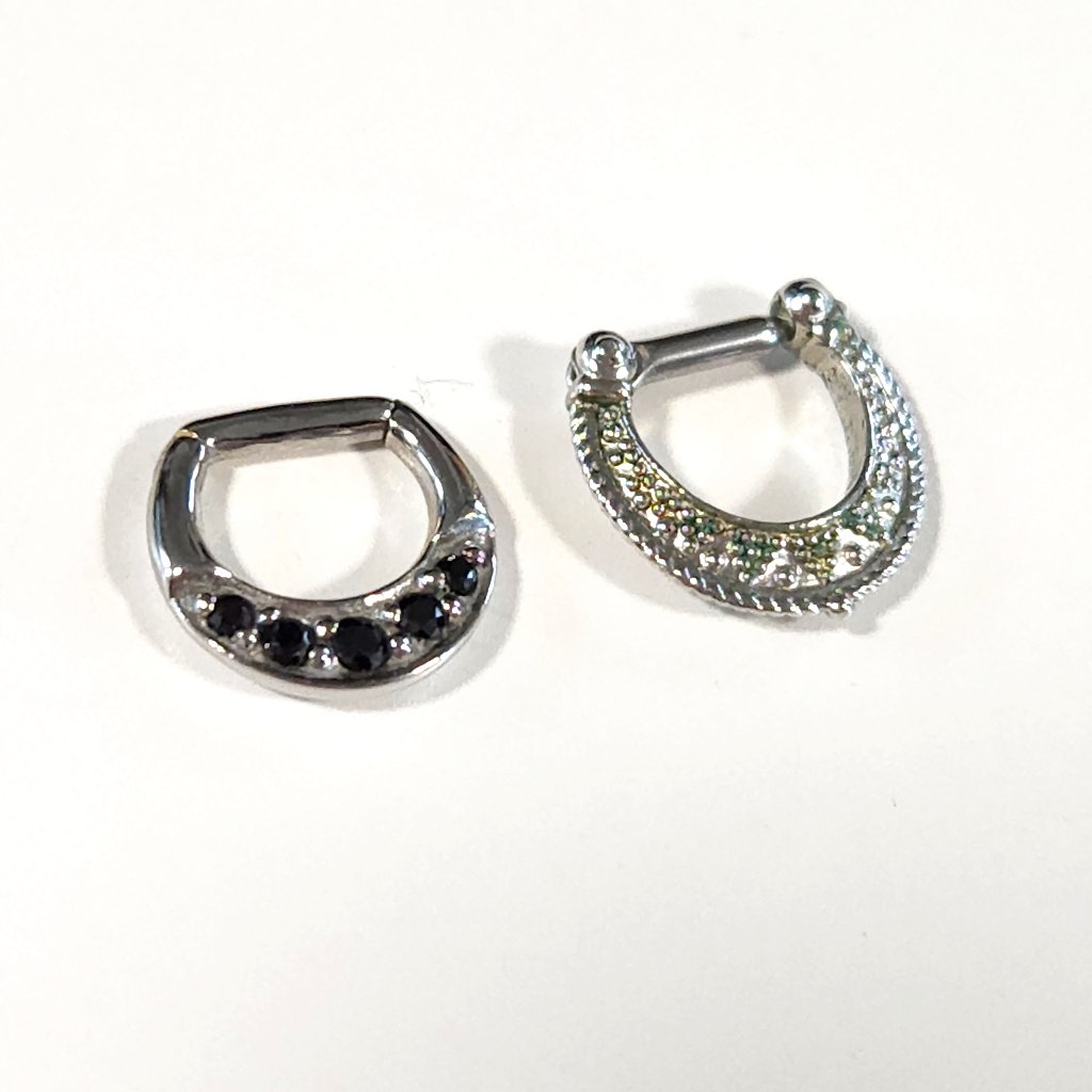 Two Septum Nose Clicker Rings 14 Ga Gauge
